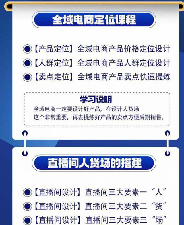 全域电商-粗暴玩法课:10亿销售经验干货分享!定位/免费起号/千川投流